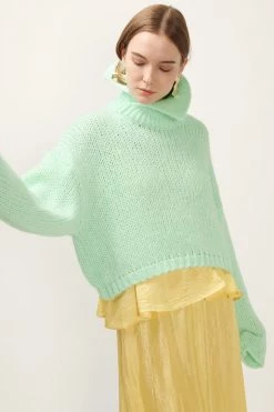 STORETS CLOTHING Leah Asymmetric High Neck Sweater