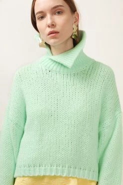 STORETS CLOTHING Leah Asymmetric High Neck Sweater