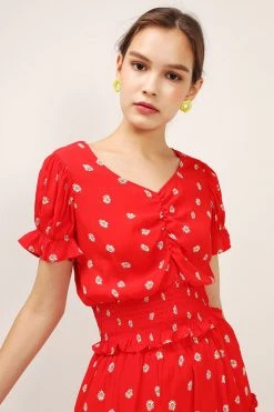STORETS SALE CLOTHING Kelly Daisy Printed Smocked Top
