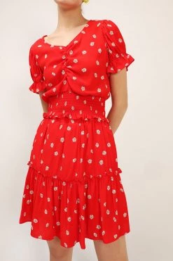 STORETS SALE Kelly Daisy Printed Ruffle Skirt