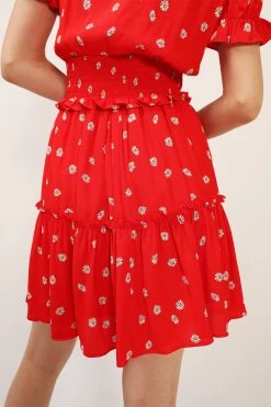 STORETS SALE Kelly Daisy Printed Ruffle Skirt