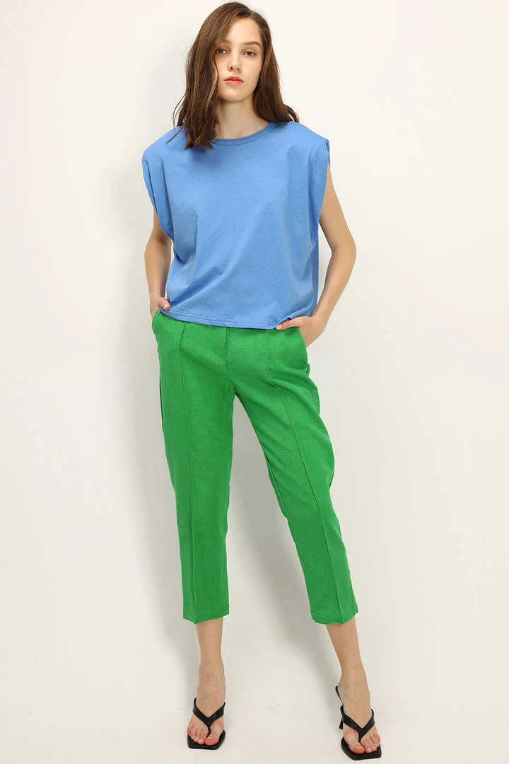 STORETS CLOTHING Hazel Open Back Shoulder Padded Top