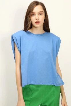 STORETS CLOTHING Hazel Open Back Shoulder Padded Top