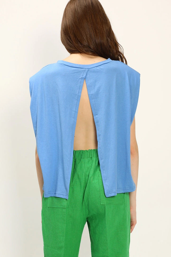 STORETS CLOTHING Hazel Open Back Shoulder Padded Top