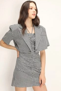 STORETS CLOTHING Salma Gingham Cropped Jacket