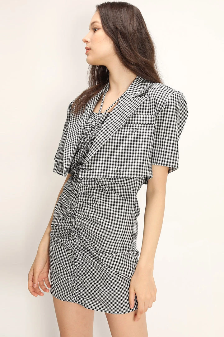 STORETS CLOTHING Salma Gingham Cropped Jacket