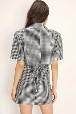STORETS CLOTHING Salma Gingham Cropped Jacket