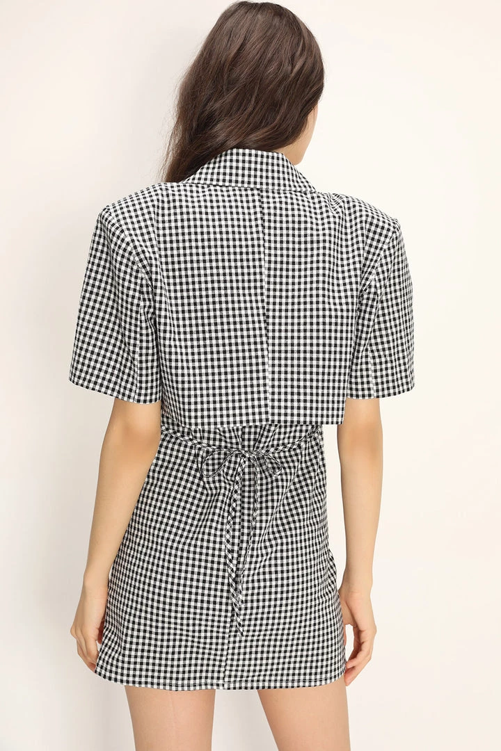 STORETS CLOTHING Salma Gingham Cropped Jacket