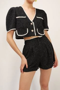 STORETS Alina Frayed Trim Jacket