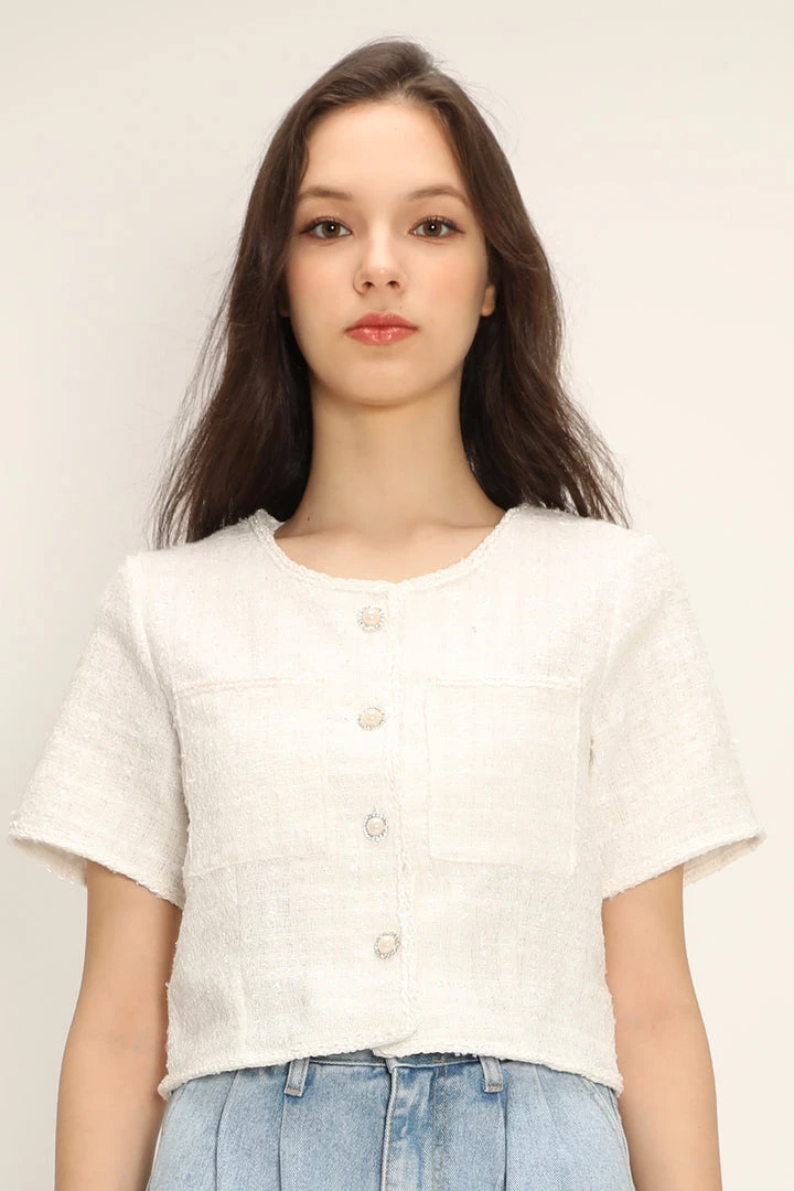 STORETS Florence Jewel Button Tweed Jacket