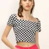 STORETS CLOTHING Melanie T-shirt In Checkerboard Print
