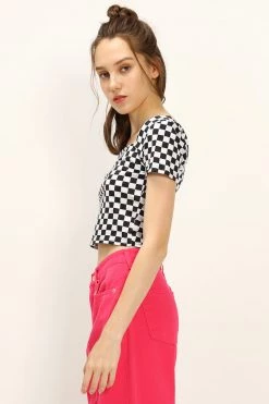 STORETS CLOTHING Melanie T-shirt In Checkerboard Print