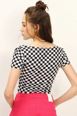 STORETS CLOTHING Melanie T-shirt In Checkerboard Print