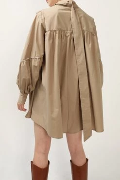 STORETS CLOTHING Tori Piping Detail Shirt Dress