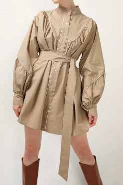 STORETS CLOTHING Tori Piping Detail Shirt Dress