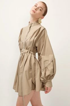 STORETS CLOTHING Tori Piping Detail Shirt Dress