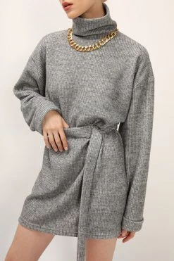 STORETS SALE Madison Turtle Neck Belted Dress