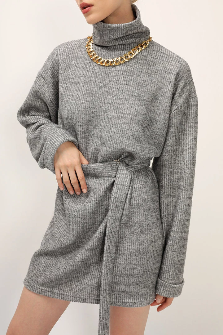 STORETS SALE Madison Turtle Neck Belted Dress