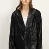 STORETS Kennedy Oversized Faux Leather Blazer CLOTHING