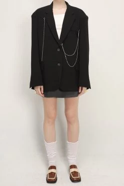 STORETS Presley Chain Detail Boyfriend Jacket CLOTHING