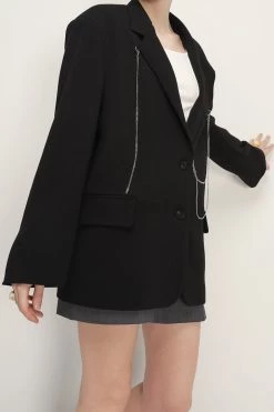 STORETS Presley Chain Detail Boyfriend Jacket CLOTHING