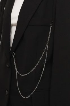 STORETS Presley Chain Detail Boyfriend Jacket CLOTHING