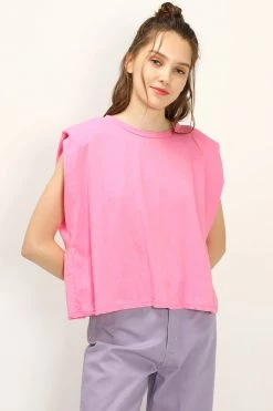 STORETS CLOTHING Hazel Open Back Shoulder Padded Top