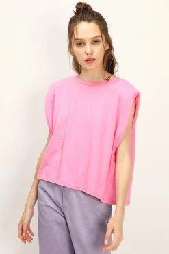 STORETS Hazel Open Back Shoulder Padded Top