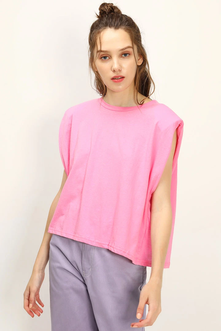 STORETS Hazel Open Back Shoulder Padded Top