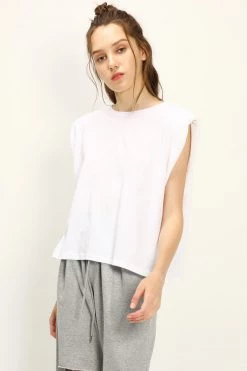 STORETS Hazel Open Back Shoulder Padded Top
