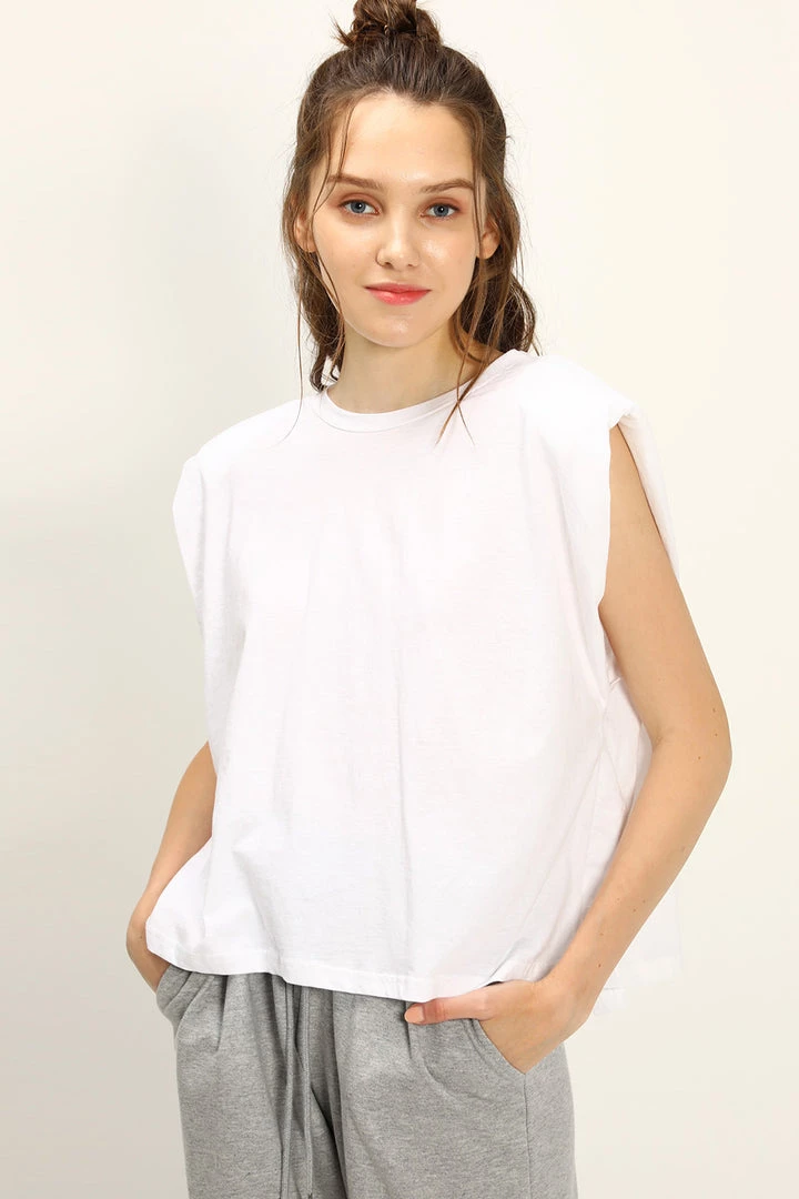 STORETS CLOTHING Hazel Open Back Shoulder Padded Top