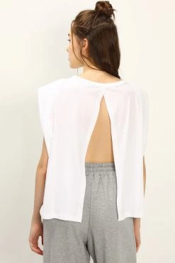 STORETS Hazel Open Back Shoulder Padded Top