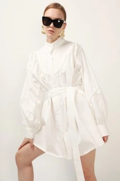 STORETS Tori Piping Detail Shirt Dress CLOTHING