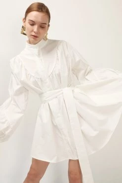 STORETS Tori Piping Detail Shirt Dress CLOTHING