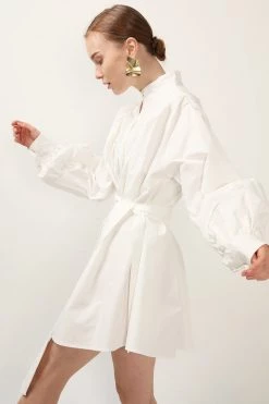 STORETS Tori Piping Detail Shirt Dress CLOTHING