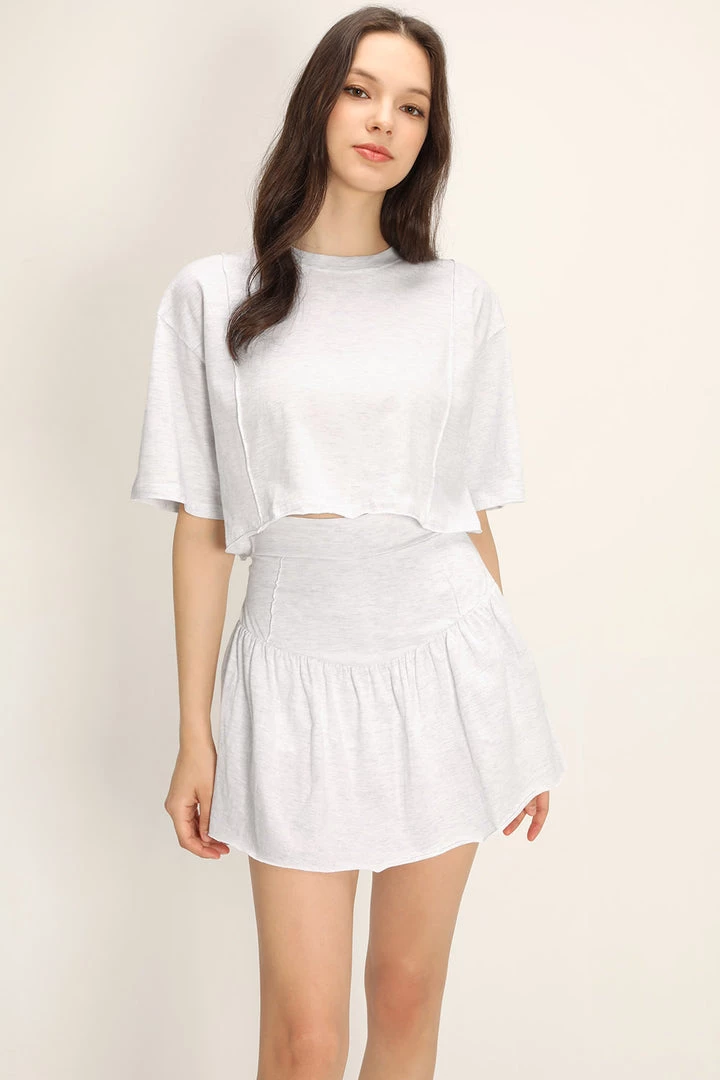 STORETS Hailee Raw Edge Crop T-shirt CLOTHING