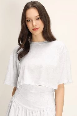STORETS Hailee Raw Edge Crop T-shirt CLOTHING