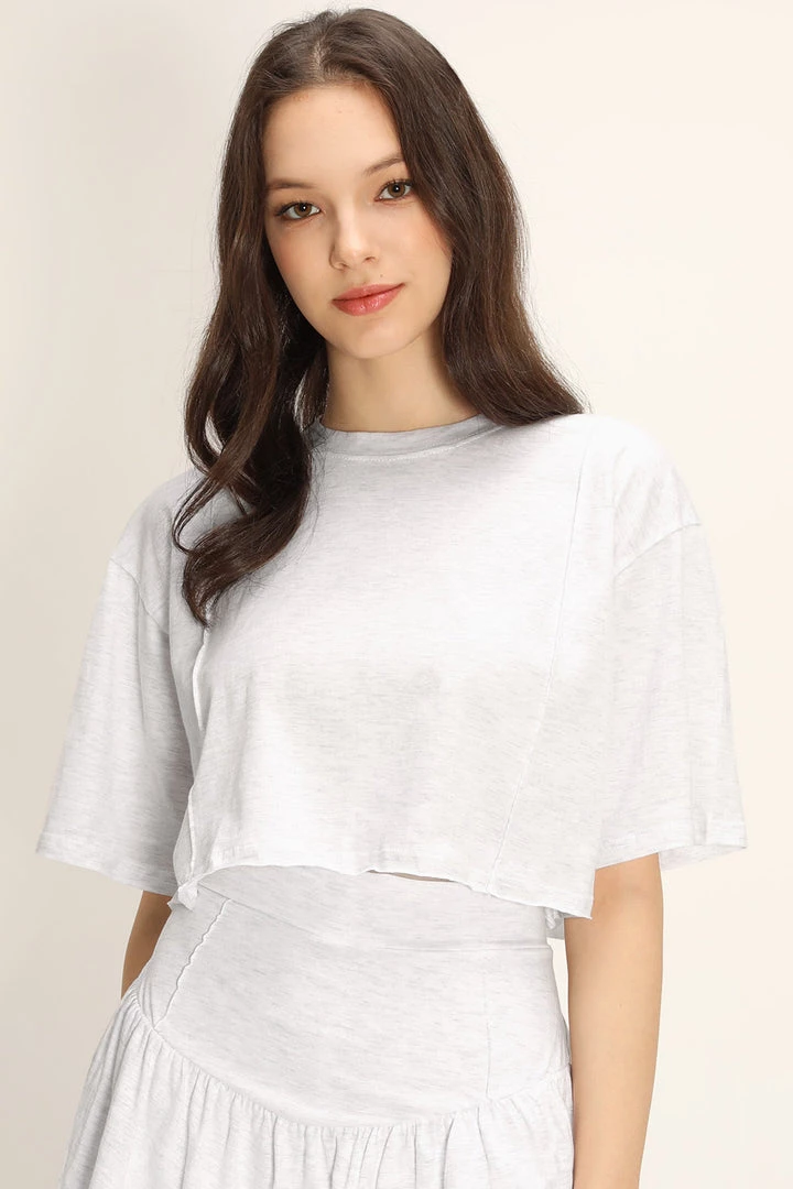 STORETS Hailee Raw Edge Crop T-shirt CLOTHING