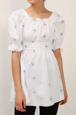 STORETS SALE Elle Daisy Embroidery Puffed Dress CLOTHING