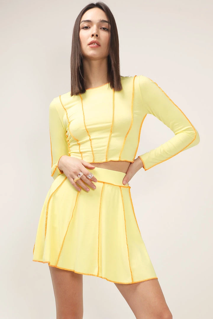 STORETS Jayda Stitch Trim Top And Skirt Set