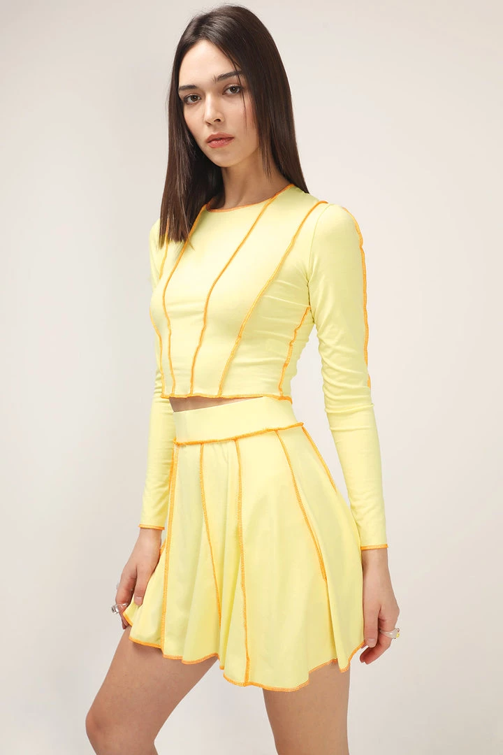 STORETS Jayda Stitch Trim Top And Skirt Set