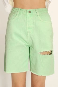 STORETS CLOTHING Karlee Slash Color Denim Shorts