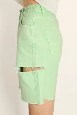 STORETS CLOTHING Karlee Slash Color Denim Shorts
