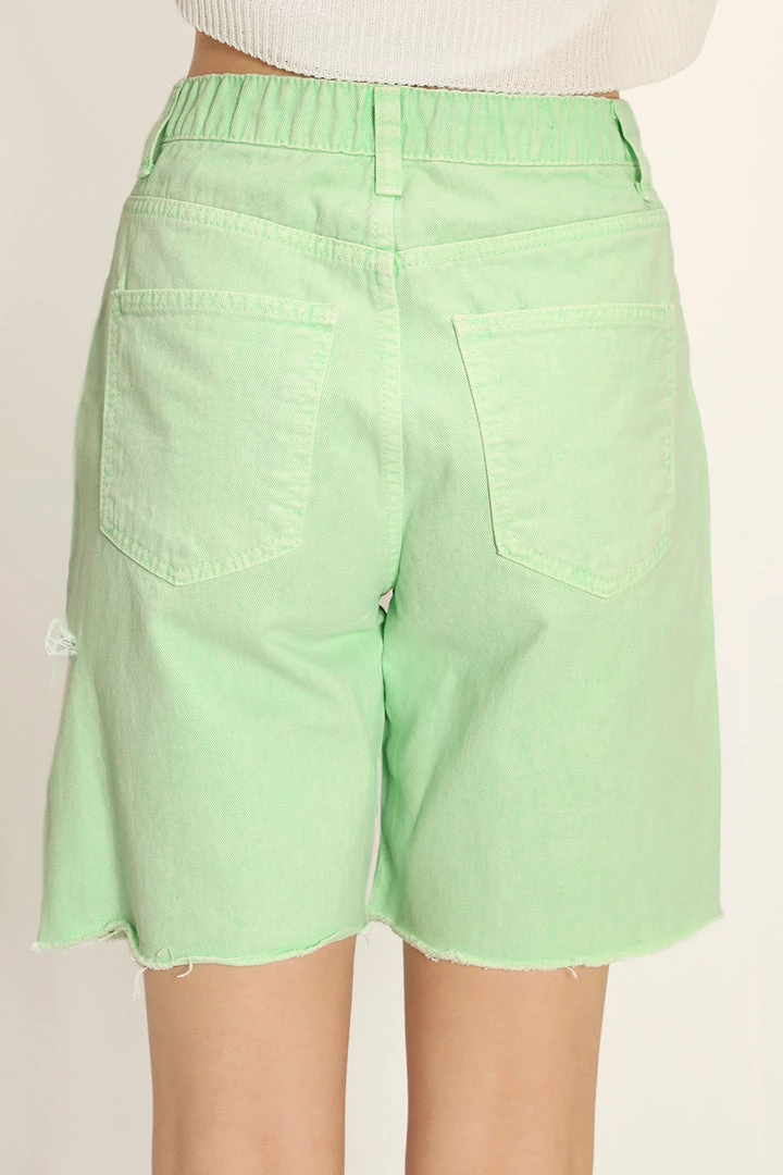 STORETS CLOTHING Karlee Slash Color Denim Shorts