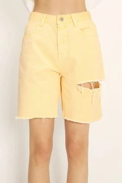 STORETS Karlee Slash Color Denim Shorts CLOTHING
