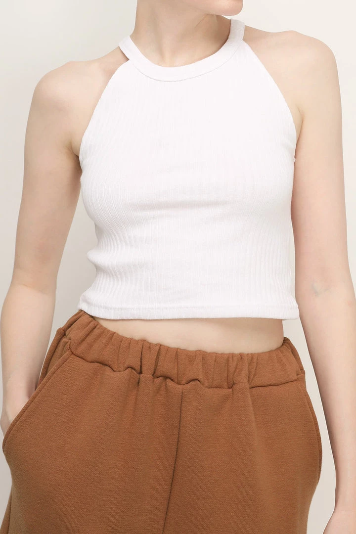 STORETS SALE Zuri Ribbed Halter Neck Top