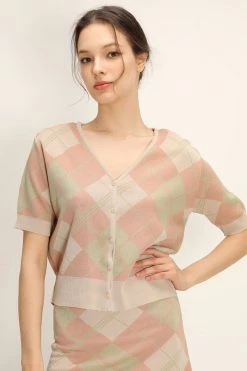 STORETS Giana Argyle Knit Cardigan CLOTHING