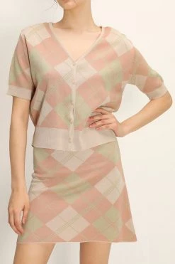 STORETS Giana Argyle Knit Skirt CLOTHING
