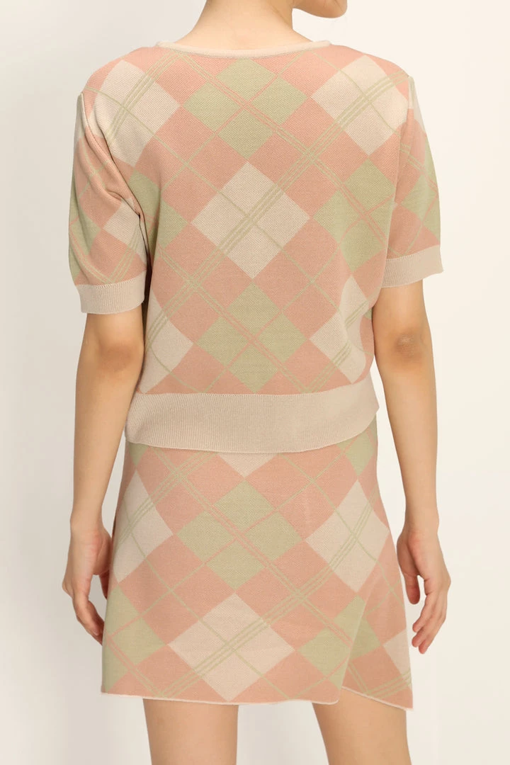 STORETS Giana Argyle Knit Cardigan CLOTHING