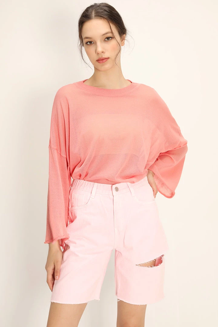 STORETS CLOTHING Karlee Slash Color Denim Shorts